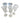 5 Vintage Crystal Wine Glasses -  Floral, Etched & Stemmed 7.5"ht