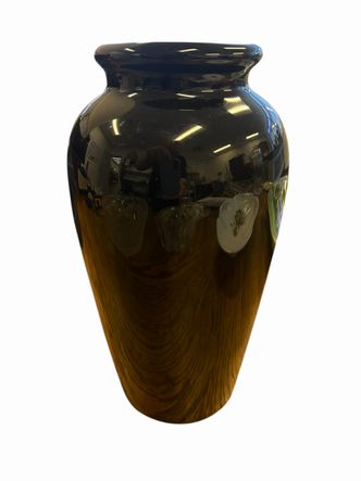 Harris Pottery black vase, 9.5" h