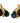 Pair Christian Dior Three Glass Stone Earrings