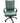 Green leather executive conference chair on wheels, 42H 25.5W 28D
