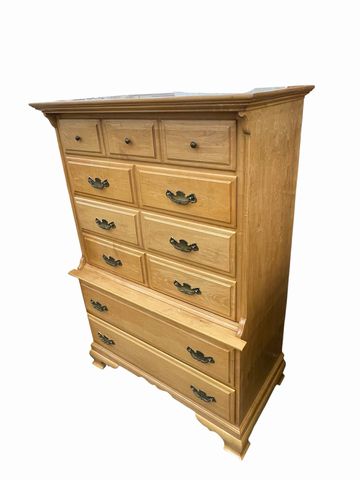 Kenlea Crafts Maple Highboy Dresser, 52.75H. 35.5W. 19.5D.