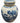 Chinese B&W Porcelain Mini Landscape Round Storage Jar, H. 4 in.