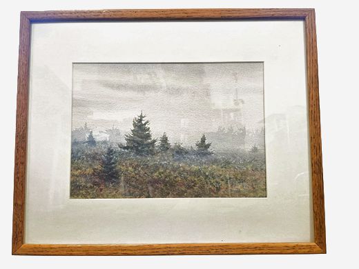 Original Watercolor Signed Chas. McCaughtry, Heath at Dawn 18"h x 21"w