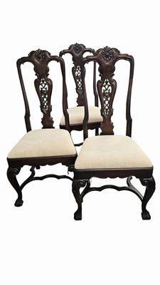 Pair (2 of the3) Vintage Mahogany Michigan Chair Co Dining Chairs