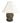 Burnished brass lamp w/ cream shade and embossed elephant pattern, 25.5" h