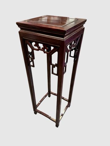 Chinese mahogany plantstand, 12x12x36