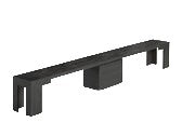 Extendable Bench  134.75"W x 14.25"D x 18.25"H  (Black)