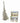 Ceramic real estate office holiday votive, 5.25" h, 3.75" w, 4" d, w/ silver tre