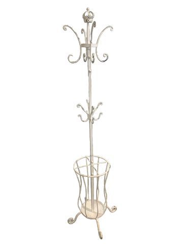 White Cast Iron Painted Hall Rack Adjustable 5'-6'