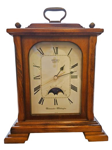 Seiko Moon Phase  Table Clock 12"h  x 9"w