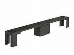 Extendable Bench  134.75"W x 14.25"D x 18.25"H (Black)