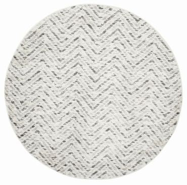 Arlo Home 6' Round Woven Area Rug, Ivory/Charcoal