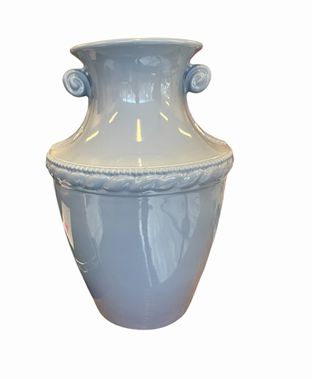 Vintage light blue Abington vase, 17" h