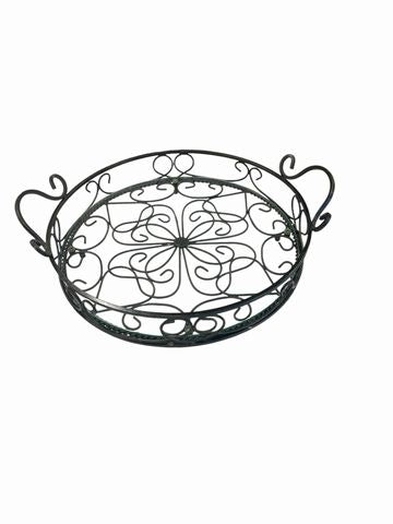 Wrought Iron Tray16"x14"x4"