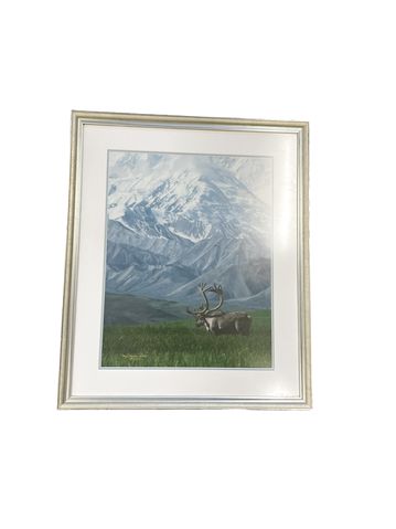 Framed photograph,"In Denali's Shadow," signed, 26.25x22