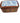 Lacquer Red Sm. Box with Blue/Wht China Lid 2"Hx5"Lx3"W