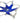 Art Glass Blue with Clear Peaks, 6 Pointed Star 12" Dia