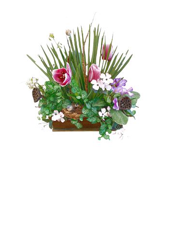 Spring Faux Flower Arrangement In Pot Decor 15x20"