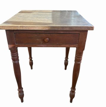 Antique Sheraton-style table w/ drawer, 24x17.5x29.25"