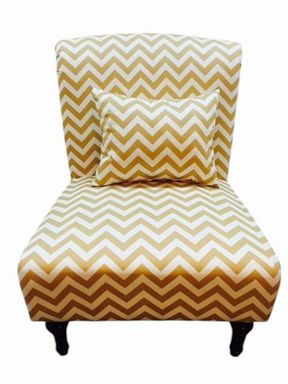 Yellow White Zig Zig Chevron Chair