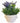 Faux lavender in beige oblong ceramic pot, 13" h, 8.5" w, 3.5" d