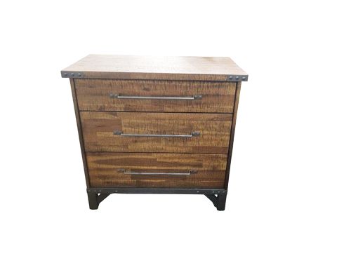 Rustic Wooden Dresser w/ Black Metal Accents 35"x36"x19"