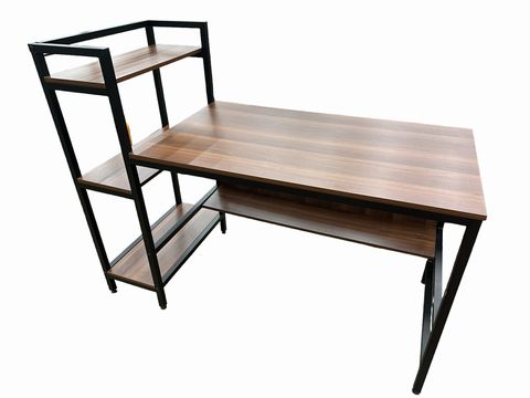 Contemporary desk & 3-shelf bookcase combo, 54x23x29.75-42.75"H