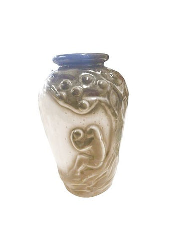 Signed Adam/Eve/Apple Tree Ceramic Vase 11"h x 7"w