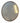 Oval beveled mirror in black frame, 31" x 25" w