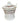 German porcelain mustard pot w/ spoon, 3" h, 2.25" diam.