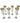 Set of 6 swirled champagne glasses w/ gold trim, 8.25" h