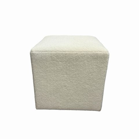 White Sherpa Ottoman 19x18H