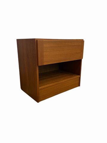 Pair MCM Danish Teak Side Tables, H. 21 in. x W. 23 in. x D. 15.25 in.