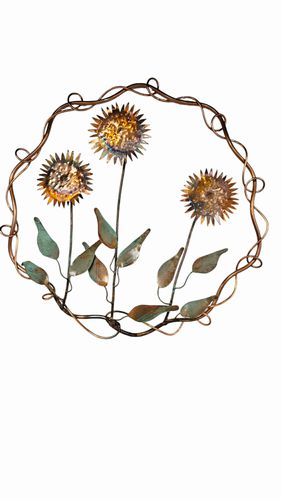 Sculpted Metal Wreath, Coppertone 16"Dia