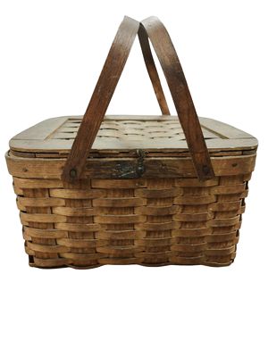 Antique Wicker Pie Basket, 8x12x12"