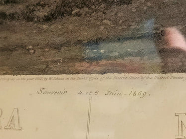 1852 Lrg Print Niagara Falls, "Horseshoe... As is 34"H x 48"W