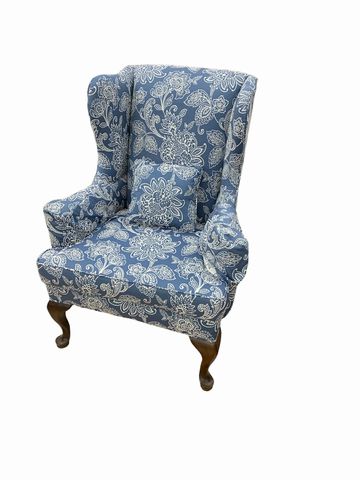 Pair Of Floral Wingback Chairs 42x37x35