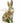 Papier mache rabbit, 12.25" h