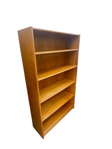 Teak bookcase, 60H. 35W. 11.75D.