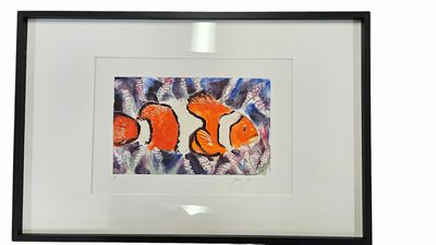 Limited Edition Mono-Print Signed Of Fish 11"x17"