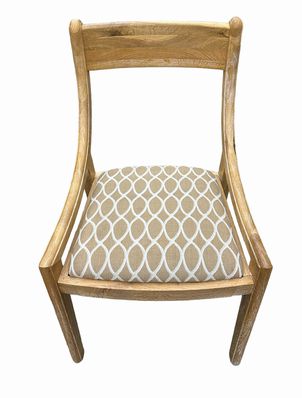 PAIR of modern pickled oak sleighback chairs, 19.5x19x33.5" h