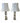 PAIR of angled Lucite cube lamps w/ white shades, 29.75" h
