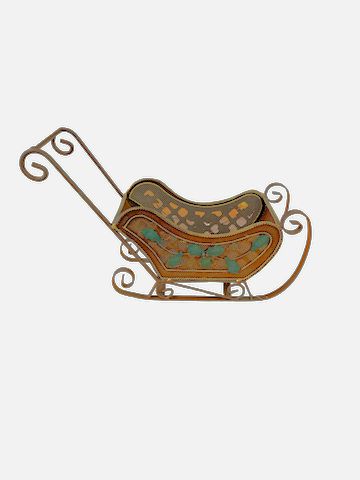 Two Open Metal Work  Santa'r Sleigh's 13x10",9x15"
