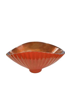 Large Red Scalloped Center Piece/Bowl 9"ht x 18" x 11"