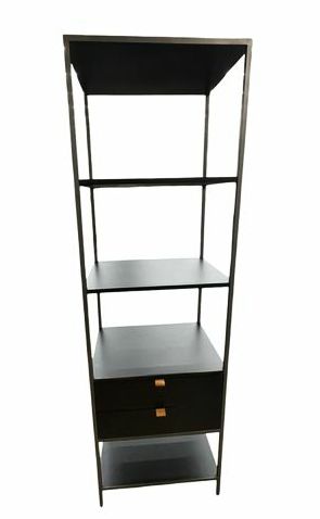 Four Hands Natural Iron Trey Bookshelf (Blk, 24x18x78")