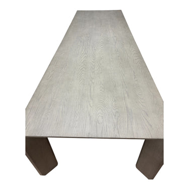 Restoration Hardware minimalist angular Arles dining table w/ cerused oak finish