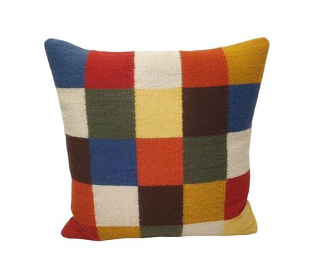 Wool Blend Checkered Pillow 15"x15"