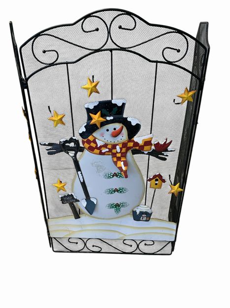 Snowman Fireplace Screen 25"Hx27"W