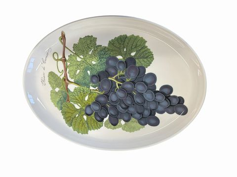 Portmeirion oval "Pomona" grape-design platter, 14.75x10.5"