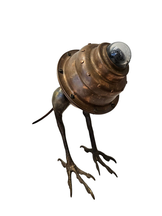 Evan Chambers artist, "Runt" Metal  Lamp 7"h